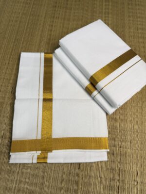 JASZI vedic - 1 1/4" Golden Zari Dhoti