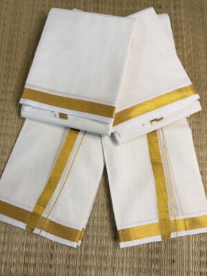 JASZI Legacy- 3/4" Golden Zari Dhoti