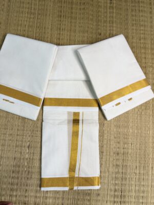 JASZI Legacy - 1" Golden Zari Dhoti